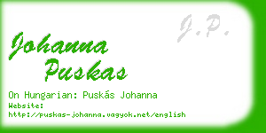 johanna puskas business card